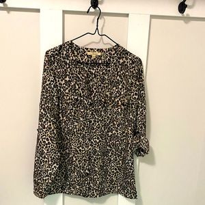 Blouse Silk Leopard Print Size M